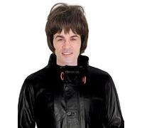 HPO Perruque pour homme adulte Rock and Roll Star des années 90 inspirée de Liam chanteur anglais - Perruque courte ondulée marron pour costume, Halloween, cosplay et icône de musique des années 90