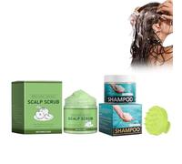 Hppsctink 200ml Shampooing au sel de mer et 100g Gommage du cuir chevelu, Contrôle de l'huile et lissage antipelliculaire des cheveux, Rafraîchissement du cuir chevelu, shampoo