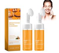 Hppsctink 2pcs Nettoyant facial au curcuma, mousse nettoyante au curcuma, nettoie en profondeur la peau du visage, réduit les marques d'acné, nourrit et éclaircit la peau, 2pcs*100ml,cream