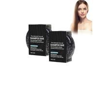 Hppsctink 2pcs Savon Shampoing au Charbon de Bambou, Shampooing assombrissant pour Cheveux au Charbon de Bambou, Nettoyage en profondeur du cuir chevelu, 2pcs*60g, shampoo