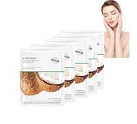 Hppsctink 5pcs Masque à la noix de coco, Masque au collagène de noix de coco, Nourrissant Hydratant Hydratant Rajeunissant, Éclaircir la peau, facial mask