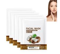 Hppsctink 5pcs Masque à l'huile de coco, Masque Nourrissant à l'Huile de Coco, Nourrissant Hydratant Hydratant Rajeunissant, Éclaircir la peau, facial mask