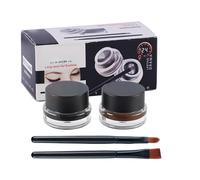 Hppsctink Kit eyeliner et gel pour sourcils, Eyeliner deux tons et gel pour sourcils tout-en-un, Ne coule pas, Noir et marron, Waterproof et longue tenue, eye cream
