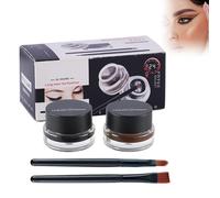 Hppsctink Kit eyeliner et gel pour sourcils, Eyeliner deux tons et gel pour sourcils tout-en-un, Waterproof et longue tenue, Ne coule pas, Noir et marron, eye cream