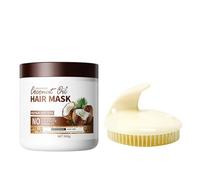 Hppsctink Masque Capillaire, 500g Masque Capillaire à la noix de coco et Brosse à cheveux, Répare les pointes Sèches, Frisées et Fourchues, Hydrate et lisse les Cheveux,shampoo