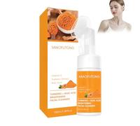 Hppsctink Nettoyant pour le Visage au Curcuma, 100ml Mousse Nettoyante au Curcuma, Nettoie la peau du Visage en Profondeur, Réduit les Marques d'acné, Nourrit et éclaircit la peau, cream
