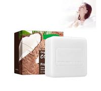 Hppsctink Savon à l'huile de coco, 100g Savon de bain à la noix de coco, Lissage, hydratation et rafraîchissement, Peau lisse du corps,soap