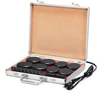 Hprampi Lot de 18 pierres de massage chaudes avec chauffage, pierres de basalte professionnelles pour massage, kit de pierres chaudes portable po