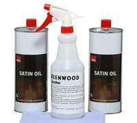 HPS® Set économique - KÄHRS Satin Huile 2 X 1liter avec huile de satin Commande non-tissé Huile + Vinaigre