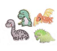 HPT Lot de 4 plaques à stylos pour perles à repasser Midi 5 mm dinosaures avec modèles de motifs (compatibles avec les perles à repasser Hama Midi) (dinosaure)