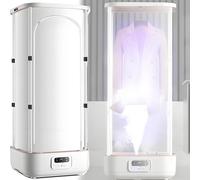 HPTHLY Défroisseur Vapeur Vertical, Fer À Vapeur Automatique sans Fil, Machine À Repasser Pliante pour Vêtements, Sèche-Linge