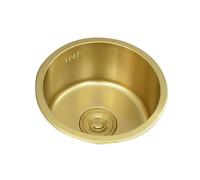 HPTHLY Évier de Bar en Acier Inoxydable évier de Cuisine à cuve Unique évier Rond doré évier sous Plan Peut améliorer la luminosité Globale de la Cuisine,A-32 cm (12,59 Pouces)