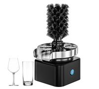 HPTHLY High Pressure Automatic Cup Washer, for Kitchen Sink - Cup Washing Machine with Cup Brush and Nine-Hole Supercharged Nozzle, Glass Polishing Machine (Black)(Noir)