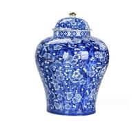 HPTHLY Pot À Gingembre en Céramique avec Couvercle, Centre De Table, Décoration De Table, Pots Décoratifs en Porcelaine Bleue Et Blanche, Pot Décoratif en Céramique.(Blu-20,5 * 30Cm)