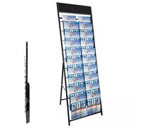 HPTHLY Présentoir Pliable À 10 Pochettes pour Magazines Et Brochures, Porte-Brochures Portable en Métal pour Salles D'Exposition, Organisateur De B