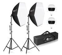 HPUSN Softbox Kit d'éclairage de Photographie Professionnel 30" x 70" - Système d'éclairage continu Professionnel - Équipement de Studio Photo avec 2 Douilles E27 5400 K - pour Portraits, publicité,