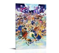 HPVCGRF Inazuma Eleven Go Poster mural esthétique sur toile style vintage pour chambres 50 x 75 cm avec cadre