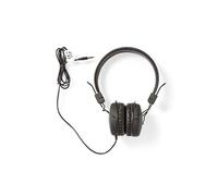 Nedis on-Ear Deep Bass Headphones for Smartphone, TV, PC and Audio, Lightweight Headset for Sports, Foldable for Travel and Wired Headset for Gaming, 3.5 mm, Black