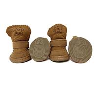 HPWFHPLF Bottes pour chien de petite taille - Chihuahua - Antidérapantes - Protecteurs de pattes pour la neige et l'hiver - Marron - Taille XS