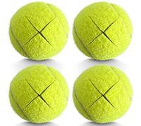 HPWFHPLF Lot de 4 balles de tennis prédécoupées - Patins en feutre robustes et durables pour pieds de meubles et protection du sol (jaune)