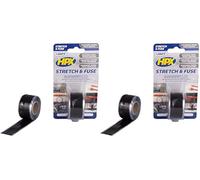 HPX Ruban adhésif auto-vulcanisant noir Stretch & Fuse 3m x 25mm SZ2503 (Lot de 2)