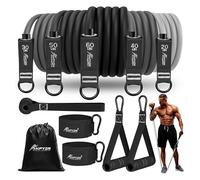 HPYGN Elastique de Resistance Musculation, Bandes de résistance 5 Forces différentes, Ensemble de Bandes de résistance avec poignées, Sangles de Cheville et Ancre de Porte, Sac à Dos Portable