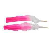HPZIHUIT 1 paire d'éventail de danse long, doux et beau, classique, pour l'apprentissage de la danse du ventre, 1,5 m (Rose et Rose Rouge)