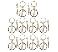 HPZIHUIT 10 ensemble mousqueton porte-clés solide en alliage de Zinc mousqueton Style couleur or métal porte-clés pour portefeuille sac fermeture éclair