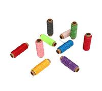 HPZIHUIT 10 pièces cordon de fil ciré 50m 150D 10 couleurs fil de cire à coudre Compact Portable pour la couture à la main en cuir reliure de livre