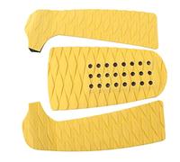 HPZIHUIT 3 pièces planche de Surf Traction tapis antidérapant écologique EVA mousse pont Pad planches de Surf accessoire (Trois pièces jaune à trous)