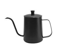 HPZIHUIT 304 En Acier Inoxydable Col De Cygne Verser Sur Café Bouilloire Ergonomique Contrôle Main Goutte À Thé Pot Applicable pour La Maison Café Bureau (600 ml noir avec couvercle)