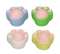 HPZIHUIT 4 pièces Boule Murale Herbe à Chat Nettoyage des Dents de Chat Forte adhérence 360 degrés Rotatif Comestible Jouet de léchage de Chat