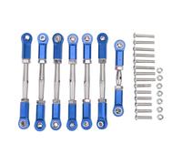 HPZIHUIT 7 pièces RC ensemble de biellettes de direction en alliage d'aluminium Durable pratique en métal RC voiture biellette ensemble pour 1/10 RC camion court (Bleue)