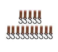 HPZIHUIT Crochets en Cuir CINTRES MULTIFONCTIONNELS À Haute RÉSISTANCE pour Le Camping 15PCS (Brun)