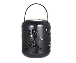 HPZIHUIT Éclairage extérieur LED à énergie solaire lumière de pelouse conception d'ananas évidé lampe de décoration de paysage suspendue pour allée de cour de jardin de patio (Noire)