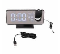 HPZIHUIT FM Radio LED réveil Intelligent numérique LED réveil de Projection numérique pour Chevet de Chambre (Lettres Bleues)