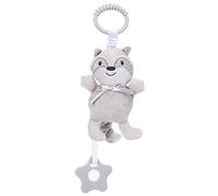 HPZIHUIT Hochet Suspendu pour Poussette de lit de bébé, Jouet réconfortant pour Nourrissons, Lapin, éléphant, Raton Laveur, Chien en Peluche, Anneau de Dentition Musical Suspendu (Chat civette)