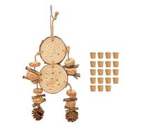 HPZIHUIT Jouets à mâcher pour Oiseaux Puzzle Bouchons en Bois bûches Pommes de pin épis de maïs écorces Perroquet Cage Jouet pour Perruche calopsitte Conure