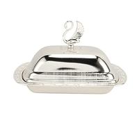 HPZIHUIT Plateau à fruits doré, assiette à fruits en métal de style européen, décoration de table avec couvercle pour collations, bonbons, desserts (Argent)