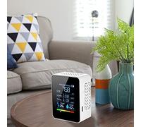 HPZIHUIT Testeur numérique multifonctionnel 5 en 1 de CO2 pour mesurer la température et l'humidité, le dioxyde de carbone TVOC HCHO - Moniteur de qualité de l'air (5 en 1)