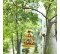 HPZIHUIT Tooarts Mangeoire à oiseau en forme de coq moderne fabriquée à la main en fer à suspendre pour décoration extérieure, villa, jardin, cour (jaune)