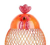 HPZIHUIT Tooarts Mangeoire à oiseau moderne en forme de coq à suspendre à la main en fer à suspendre pour décoration extérieure, villa, jardin, cour (orange)