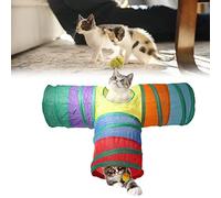 HPZIHUIT Tunnel d'intérieur pour Chat 3 Voies Tunnel de Jeu pour Animaux de Compagnie Tube de Tunnel Pliable Kitty Tunnel Peek Hole Jouet Jouets pour Animaux de Compagnie pour