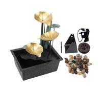 HPZIHUIT USB Tabletop Fountain Quiet Circulating Water Decorative Iron Desk Waterfall Fountain with LED Light for Living Room