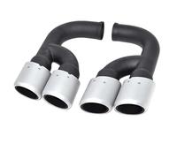 HPZPRPCEW 1 Paire D'embouts D'échappement Pour Porsche Pour Cayenne 2011 2012 2013 2014 En Acier Inoxydable Noir(Long Matte Silver)