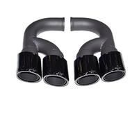 HPZPRPCEW 1 Paire D'embouts D'échappement Pour Porsche Pour Cayenne 2011 2012 2013 2014 En Acier Inoxydable Noir(Long Black)