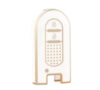 HPZPRPCEW 2 Boutons pour Toyota pour Perodua pour Crown pour REIZ pour Corolla pour Camry Coques Souples TPU pour Clés De Voiture(White Gold)