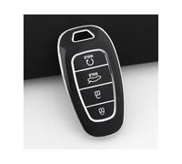 HPZPRPCEW 4 Boutons Coque Clé Voiture TPU pour Hyundai pour Santa Fe pour Tucson 2022 pour Nexo pour Ioniq pour Prime pour Solaris 2021(Noir)