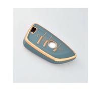 HPZPRPCEW 4 Boutons Coque D'Étui Clé Voiture TPU Protection Intégrale pour X1 X3 X5 X6 Series 1 2 5 7 F15 F16 E53 E70 E39 F10 F30 G30 2023(Blue Gold)