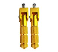 HPZPRPCEW 8mm Pédales Universelles avec Repose-Pieds Pliable Adapté pour Motorcycles Bicycles Electric Vehicles Mopeds Karts Scooters(Or)